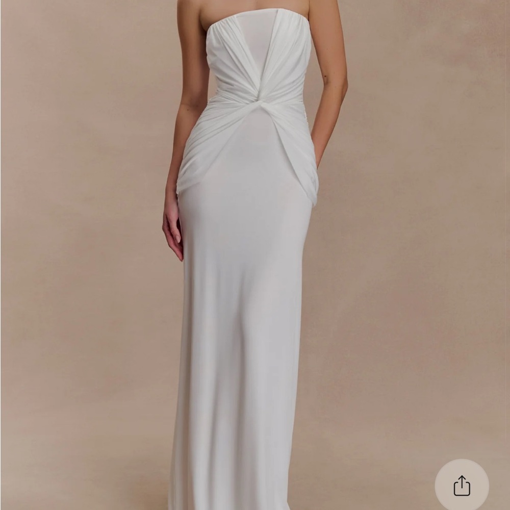 Meshki Strapless White Gown